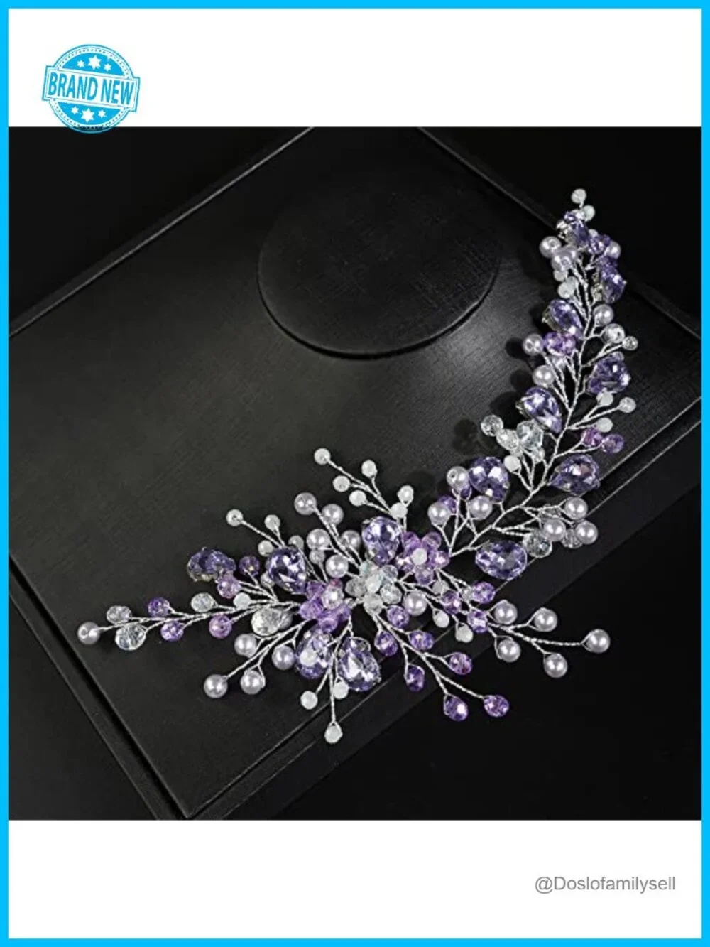 Handmade Bridal Hair Vine with Pearl and Crystal Headband